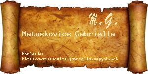 Matuskovics Gabriella névjegykártya